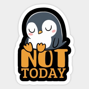 funny lazy penguin Sticker